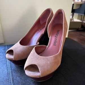 Pink “Bardot” Peep Toe Luxury Rebel Platform Heels